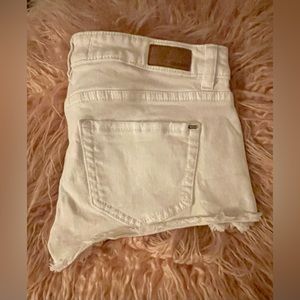 Garage Low Rise White Denim Shorts